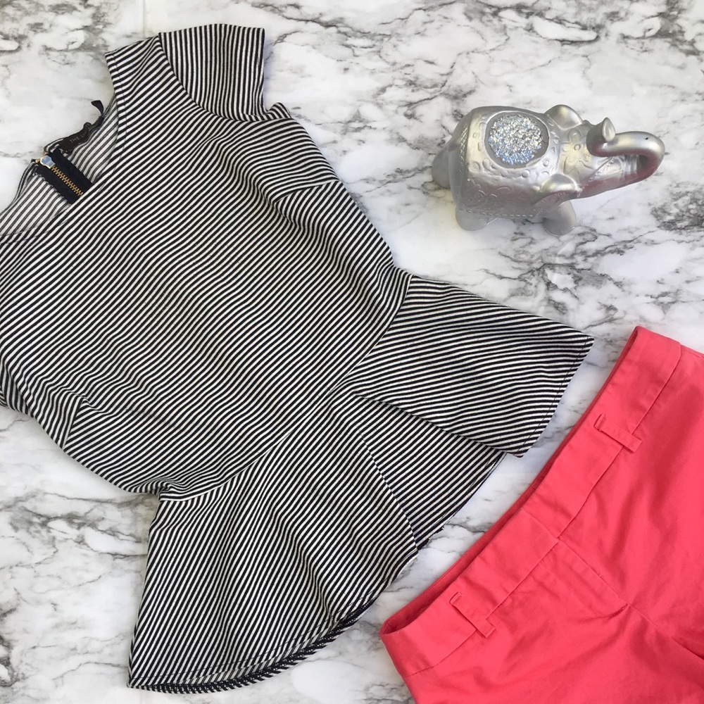 The Limited Striped Peplum Top